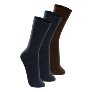 Imagem de Kit com 3 Pares de Meias Casual Lupo 1210-201 Colorido, Marrom, 37-44