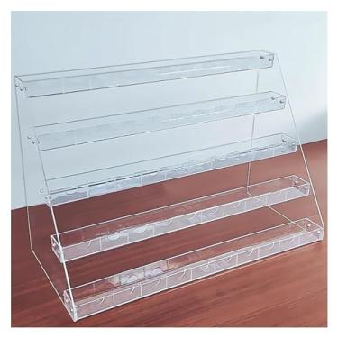 Imagem de Rack de exibição de cigarro de acrílico - Organizador de bancada de design escalonado para supermercados e lojas de conveniência - Solução de merchandising durável, elegante e econômica de espaço