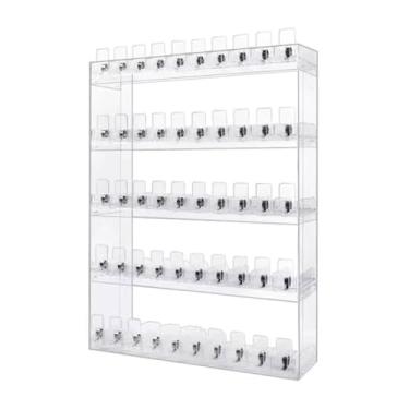 Imagem de Rack de cigarro de parede de acrílico transparente, estojo de exibição de bancada portátil com empurradores, organizador de cigarros elegante para varejo e uso doméstico (tamanho: 61 x 16 x 66,5 cm)