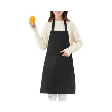 Imagem de Avental De Cozinha Unissex Ajustável Com Bolso, Cor Sólida, Para Chef,