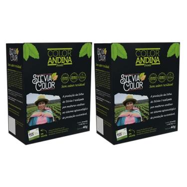Imagem de Adoçante Stevia Sachê | Color Andina | Com 50 sachês de 800mg – 2 caixas