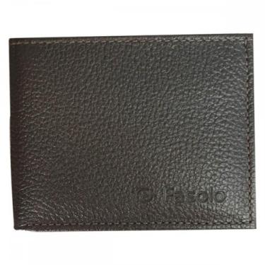 Imagem de Carteira masculina couro pequena fasolo h007 marrom