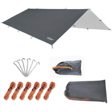 Imagem de Unigear Lona de Barraca Acampamento Toldo de Praia Rede Impermeável, Proteção UV e Poliuretano 3000 mm à Prova d'água, leve (Cinza, 300 * 300cm)