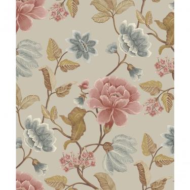 Imagem de Papel De Parede Icon Floral Cinza E Rosa Ic3116