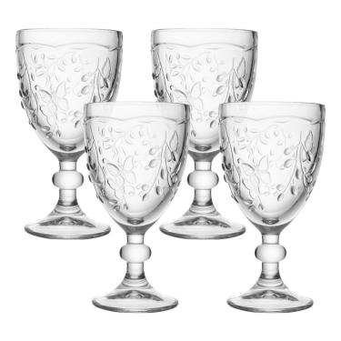 Imagem de Jogo 4 Taça De Vidro água Sucos New Butterfly Borboletas Flores 320ml Lyor