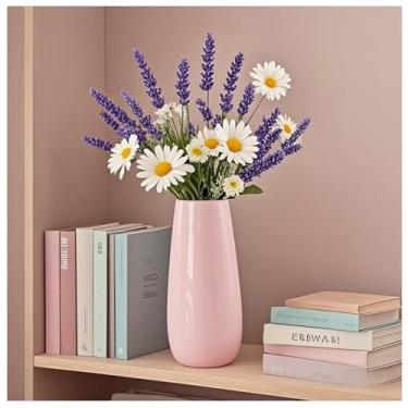 Imagem de Fuukou Vaso rosa, pequeno vaso de flores rosa, vasos de cerâmica decorativos minimalistas para flores, perfeito para sala de estar, prateleira, mesa, estante de livros, decoração de cornija e entrada