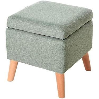 Imagem de Banqueta dobrável para os pés, banco de pés otomano, banco de sapatos de madeira maciça, caixa de armazenamento moderna, simplicidade, multifuncional, sala de estar, banquinho de sofá, banco de