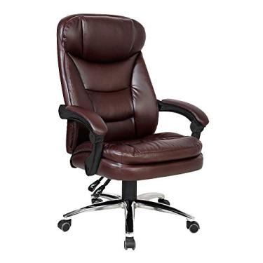 Imagem de Computador Escritório Ergonômico Giratório Mesa de Computador Duplo Encosto Grosso Alto Ajustável Executivo para Escritório Sala de Reunião Capacidade de carga: 150 kg