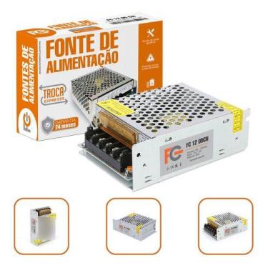 Imagem de Fonte Chaveada 12v 5a Metal Colmeia Para Cftv Som Dvr - FC