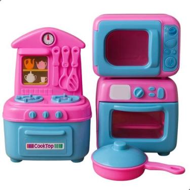 Imagem de Cozinha Completa Fogão + Lava Louça + Micro-ondas Kids Brinquedo Infan