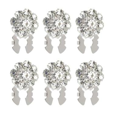 Imagem de KiBcsLic Conjunto de 6 de botões com strass, decoração para botões femininos e masculinos, para casacos, ternos, chapéus e vestidos.
