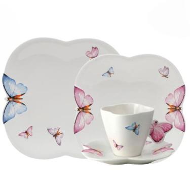 Imagem de Aparelho de Jantar e Chá 24pçs Borboleta Porcelana Wolff