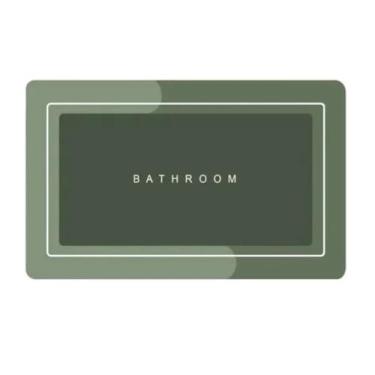 Imagem de Tapete de banheiro antiderrapante, absorvente e de secagem rápida (verde, retângulo)