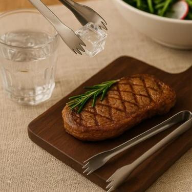 Imagem de Kit 2 Pegadores de Gelo e Churrasco Para Carnes, Saladas, Legumes de Culinário Multiuso em Aço Inoxidável Resistente Primum