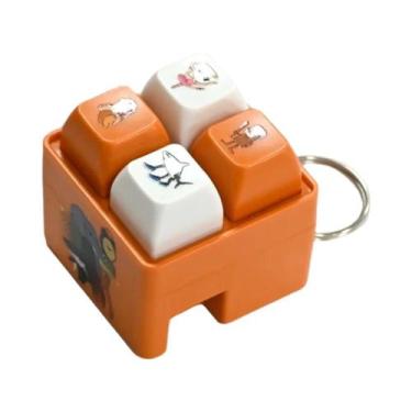 Imagem de Chaveiro Boneco De Madeira Com Pingente De 4 Botões, Meme Brainrot, Br