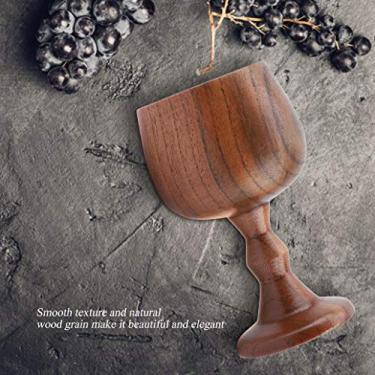 Imagem de Caneca de madeira, cálice de madeira de vinho, para cozinha de casa