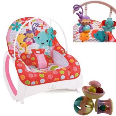 Imagem de Cadeira De Descanço P/ Bebê Vermelho C/ Chocalho Interativo - Color Ba