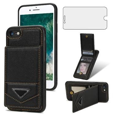 Imagem de Capa de celular para iPhone 7plus 8plus 7/8 Plus capa carteira com protetor de tela de vidro temperado e RFID Slim compartimento para cartão de crédito com suporte para celular i Phone7s 7s + 7+ 8s 8+