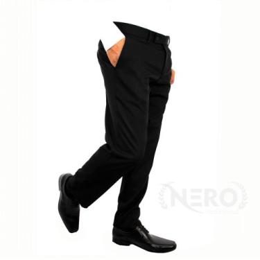 Imagem de Calça Social Masculina Slim Preta em Oxford Original Nero, Preto, 40