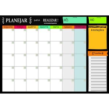 Imagem de Planner Semanal Lousa Magnética Imã de Geladeira com caneta apagadora 