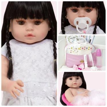 Imagem de Bebe Reborn Toda de Silicone Menina Morena Enxoval Completo - Cegonha 
