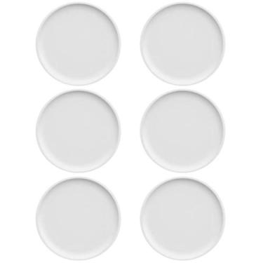 Imagem de Jogo 6 Pratos de Sobremesa Porcelana Branca Redondos 18,5cm Bold Germe