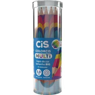 Imagem de Lápis de COR Jumbo CIS Multicolor Grafite 4 Cores  Pote com 24 Unidade