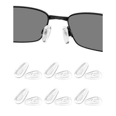 Imagem de HILEEN 6 pares de protetores de nariz push-in para Oakley Whisker/WireTap/Half Wire 2.0/Crosshair 2.0/Square Wire 3.0; protetores de nariz de silicone transparente para óculos de sol Maui Jim