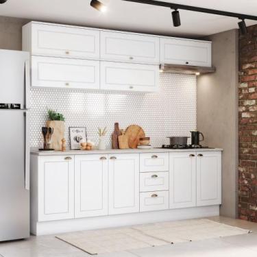 Imagem de Cozinha Compacta 240cm 8 peças 10 Portas 3 Gavetas Americana Henn, Bra