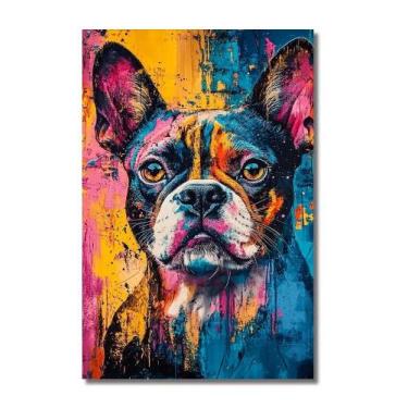 Imagem de Colorido Abstrato Animal Leão Gato Graffiti Arte Pintura Em Tela Carta