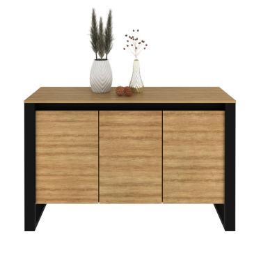 Imagem de Balcão Para Escritório 136cm com 3 Portas e 1 Prateleira