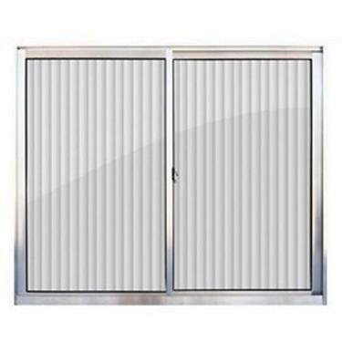 Imagem de Janela Aluminio Correr 2FLS Natural Vidro Canelado 0,80X1,00