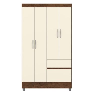 Imagem de Guarda-Roupa Solteiro 4 Portas 2 Gavetas com Pés Ideval