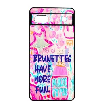Imagem de qizjio Brunettes Have More Fun Capa de telefone protetora à prova de choque colagem de verão divertida capa de telefone para Google Pixel 6A