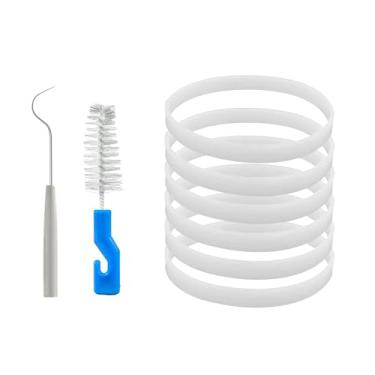 Imagem de Pacote com 4 vedações de borracha de reposição de 10 cm para liquidificador Nutri Ninja, 7 aletas de vedação branca para Ninja Auto-iQ Pro Extrator BL456-30 BL480D BL681A