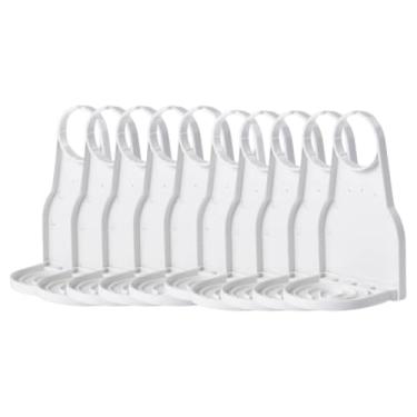 Imagem de KiBcsLic Suporte dobrável para copos de detergente líquido, bandeja coletora com design anti-sujeira e fácil manutenção, suporte universal branco com abertura, 10 Peças