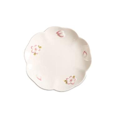 Imagem de Prato de Serviço Pratos de Jantar Rosa Flor de Cerejeira Japonesa, Pratos de Servir de Cerâmica para Restaurante, Cozinha e Festa Familiar, Uso Forno de Micro-ondas e Pratos Seguros para Lava-Louças