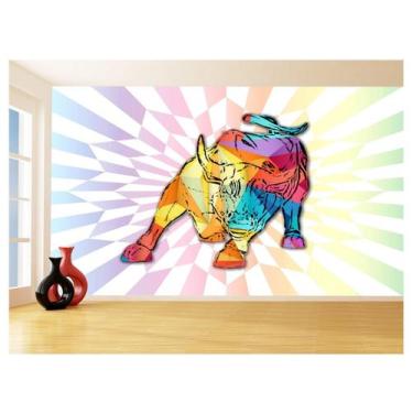 Imagem de Papel De Parede 3D Animais Pop Art Touro Bull 3,5M Pxa183 - Você Decor