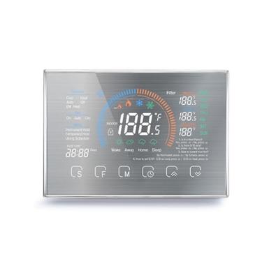 Imagem de Hyuduo Termostato Inteligente WI FI Programação de Tela de Toque Programável Display Com Controle de Voz para Sistemas de Bomba de Calor Compatíveis Com IOS Tmall Genie (GREY)