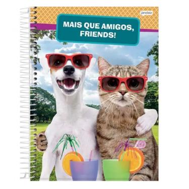 Imagem de Caderno Espiral Universitário Capa Dura 15 Matérias 240 Folhas Pets Love Jandaia Estampa 1
