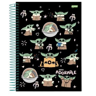 Imagem de Caderno Universitário 1 Matéria Espiral Capa Dura 80 Folhas Baby Yoda Jandaia Galaxy