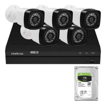Imagem de Kit Segurança Dvr Intelbras 8 Ch c/hd de 1tb e 5 Câmeras Full hd 2mp 1