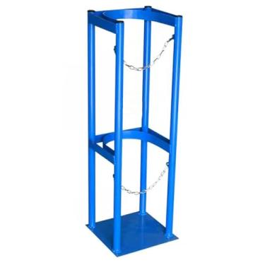 Imagem de Suporte de tanque de oxigênio resistente de luxo com corrente ajustável - Armazenamento seguro e transporte para hospitais, laboratórios e fábricas (azul, 34 x 30 x 100 cm / 13,4 x 11,8 x 39,4