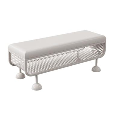 Imagem de Banco de entrada para sapatos com almofada, banco de sapateira com pé de metal, banco de armazenamento para quarto, banco de armazenamento estável para sala de estar, corredor (120 cm)