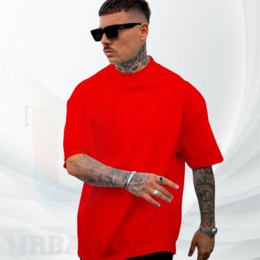 Imagem de Camiseta over Masculina Oversized 100 Algodão Manga Curta Básica Streetwear Casual Confortável-Masculino
