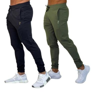 Imagem de Kit 02 Calças Jogger Masculina Em Poliamida De Academia - Fits Gym, Pr