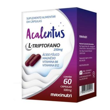 Imagem de Acalentus L Triptofano 250mg 60 Cápsulas. Maxinutri