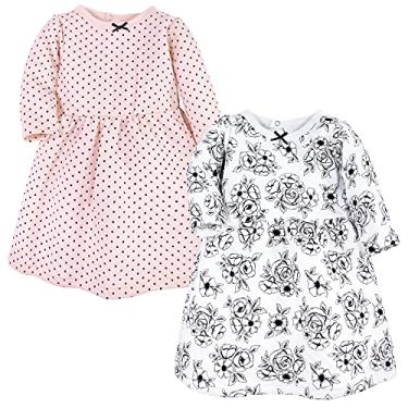 Imagem de Hudson Baby Vestidos de algodão para bebês meninas, Preto Toile Pink, 3-6 Meses