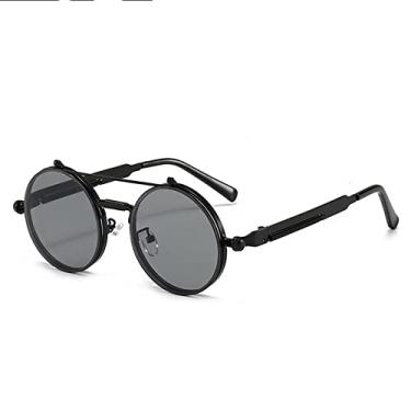 Imagem de Vintage Steampunk Flip Sunglasses Retro Round Metal Frame Double Beam Sun Glasses for Men Women Punk Glasses Oculos,1,China