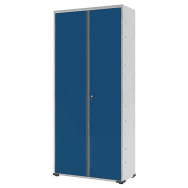 Imagem de Armário Aço Escritório Fechadura 4 Prateleiras Azul